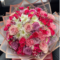 Carnations, Chrysanthemums, roses, Lisianthus and white fillers - Mix Flowers